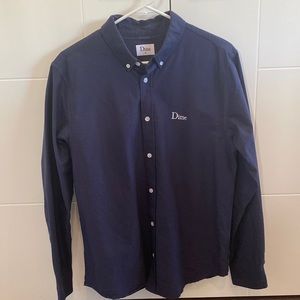 DIME MTL Men’s Button Down Shirt. Navy. Medium.